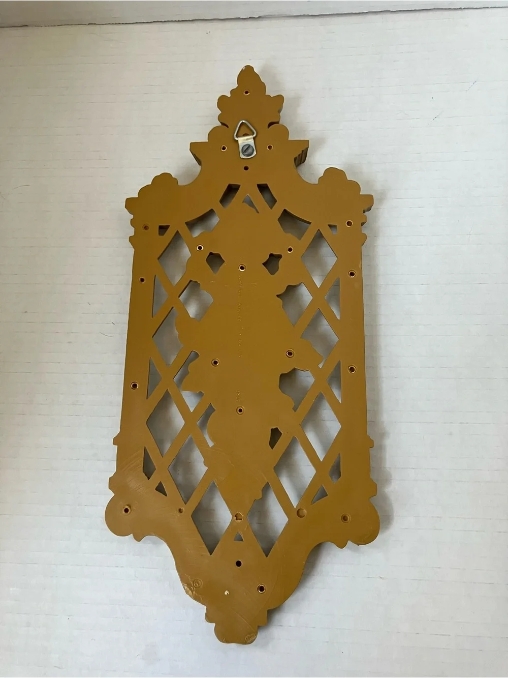 Gold Decorative Wall Plaque - Ornate Fruit & Lattice Design Plastic